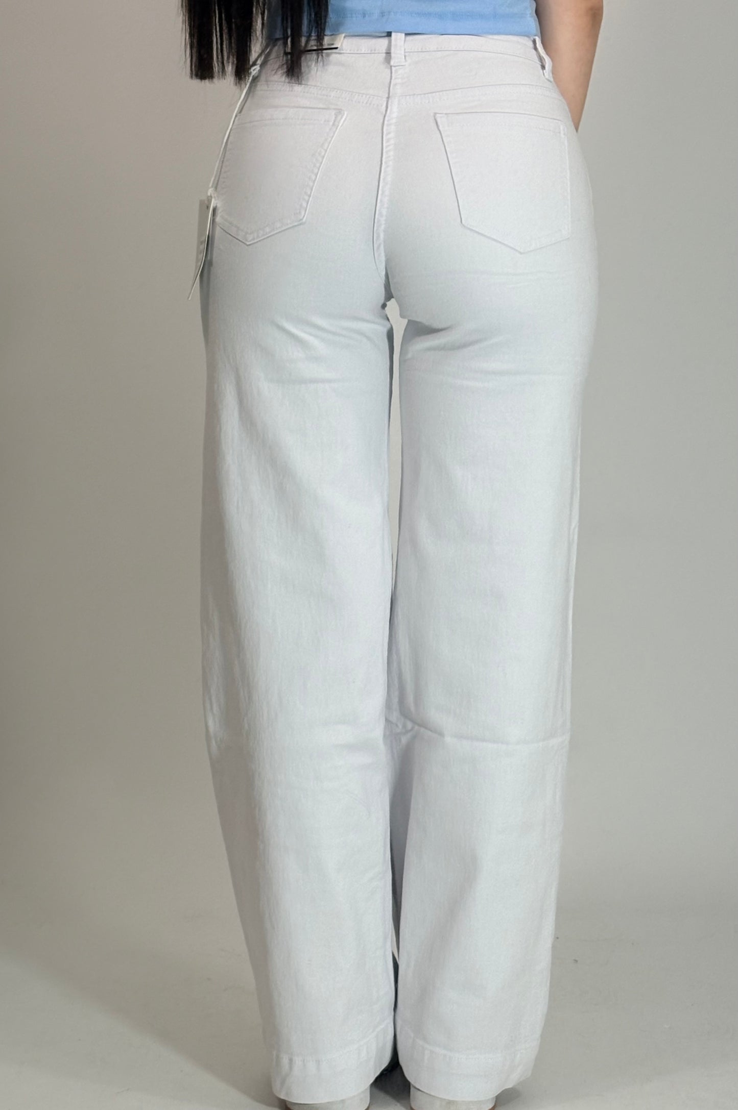 Jeans Wide Leg-Bianco