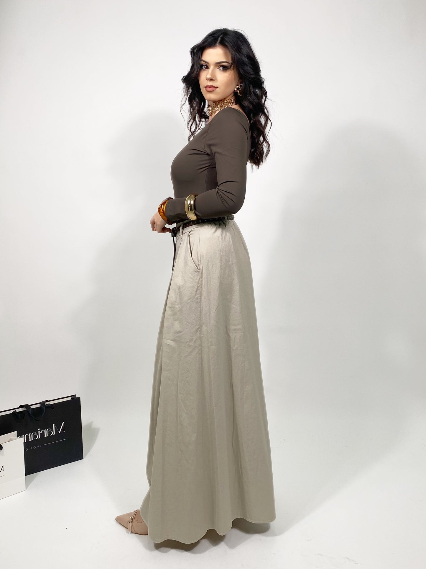 Pantagonna Sabbia con cinturino