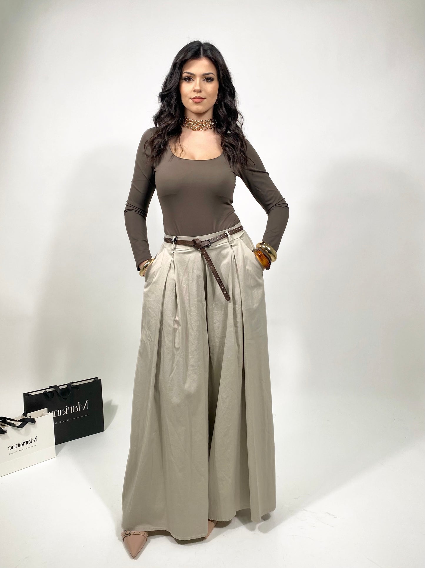 Pantagonna Sabbia con cinturino