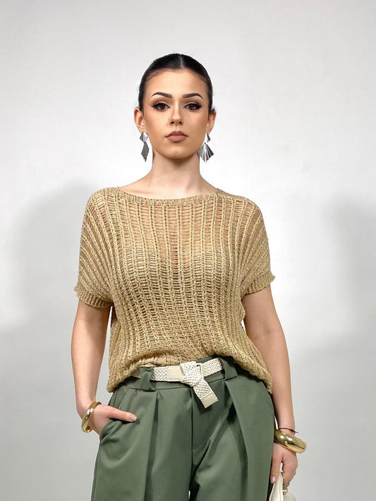 Blusa Traforata Gold