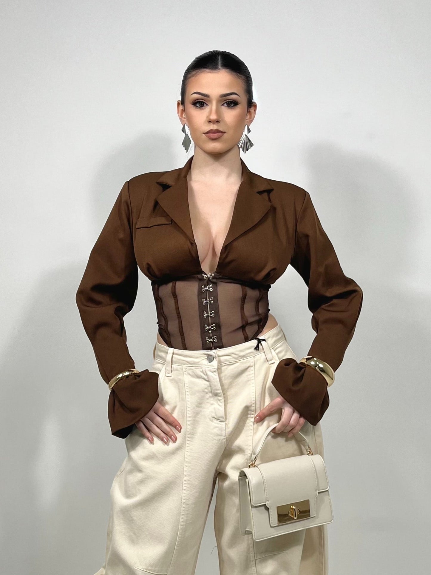 Blazer Bustier-Marrone