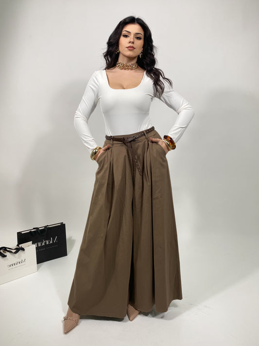 Pantagonna Marrone con cinturino