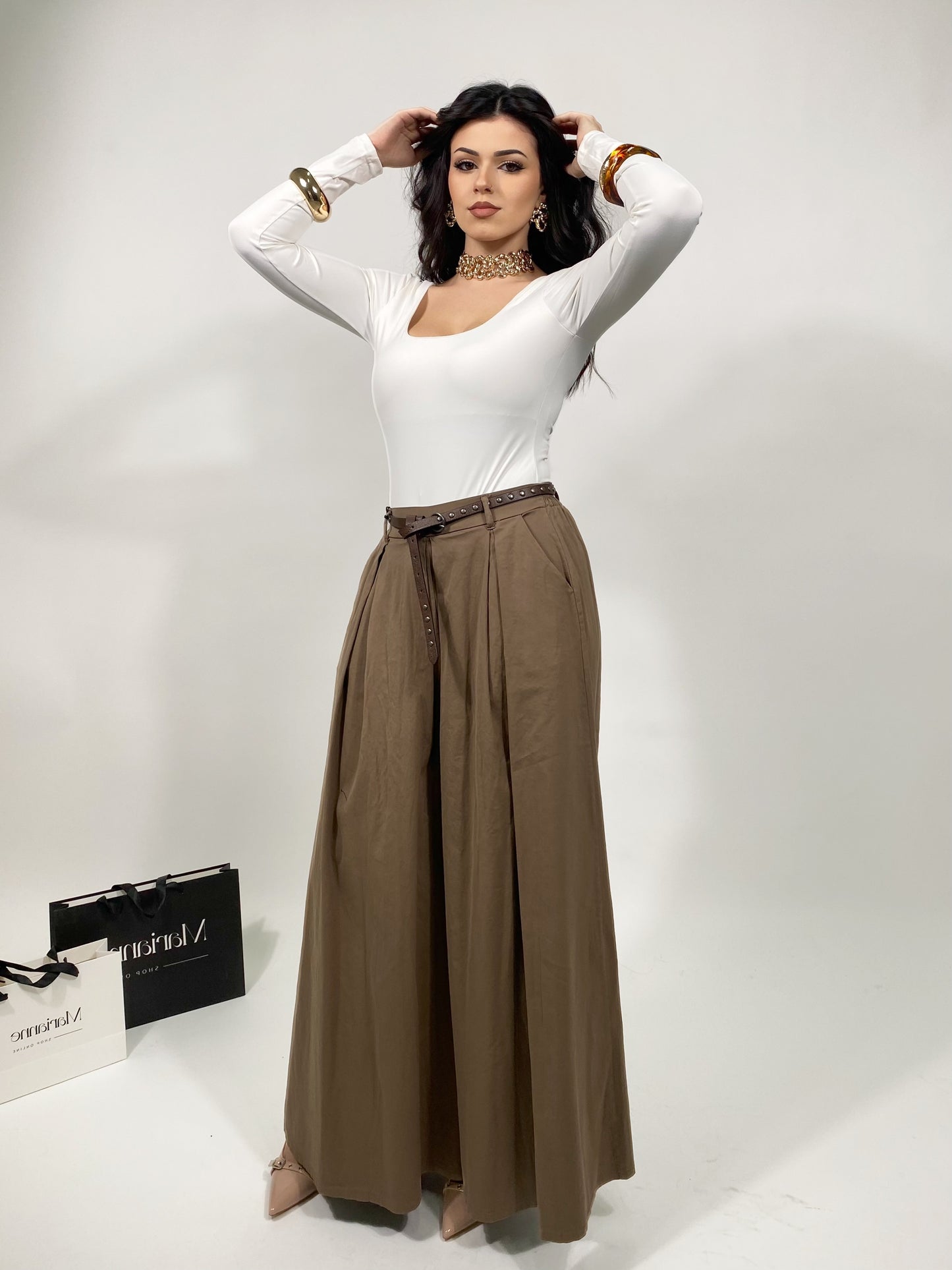 Pantagonna Marrone con cinturino