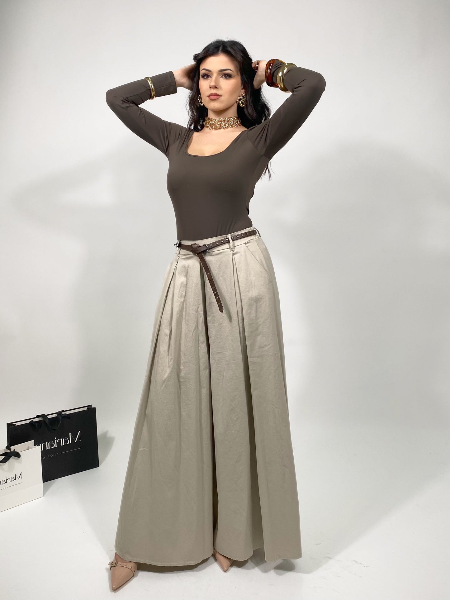 Pantagonna Sabbia con cinturino