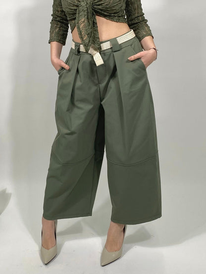 Pantalone Oliva con cintura