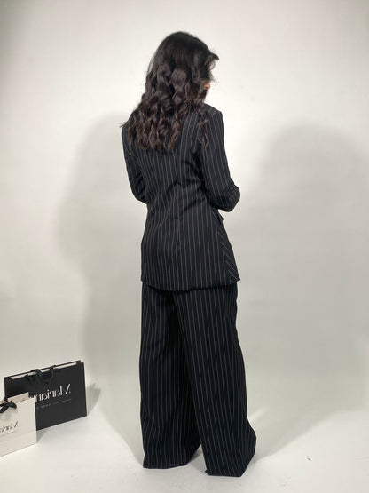 Tailleur Gessato- Nero