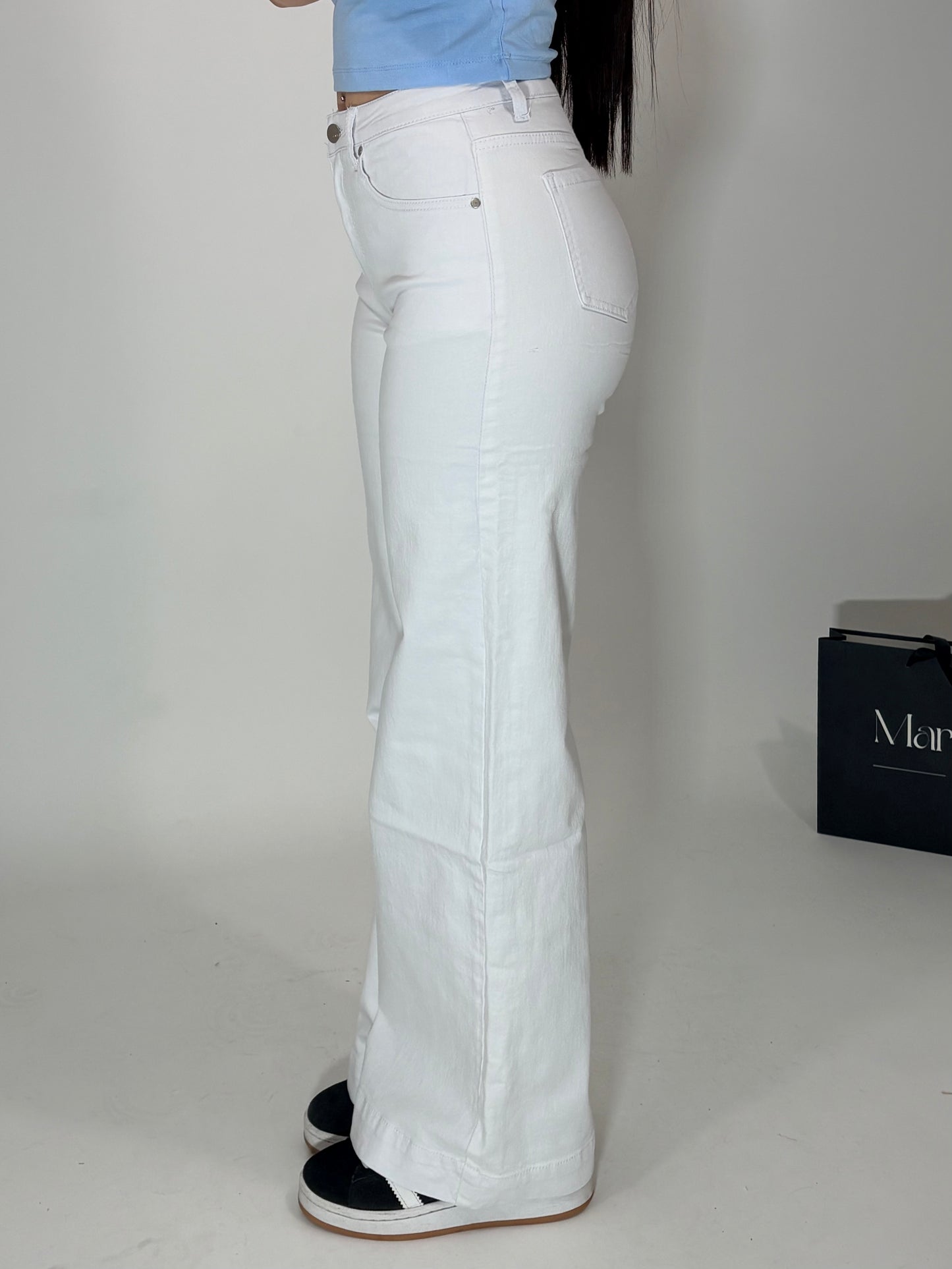Jeans Wide Leg-Bianco