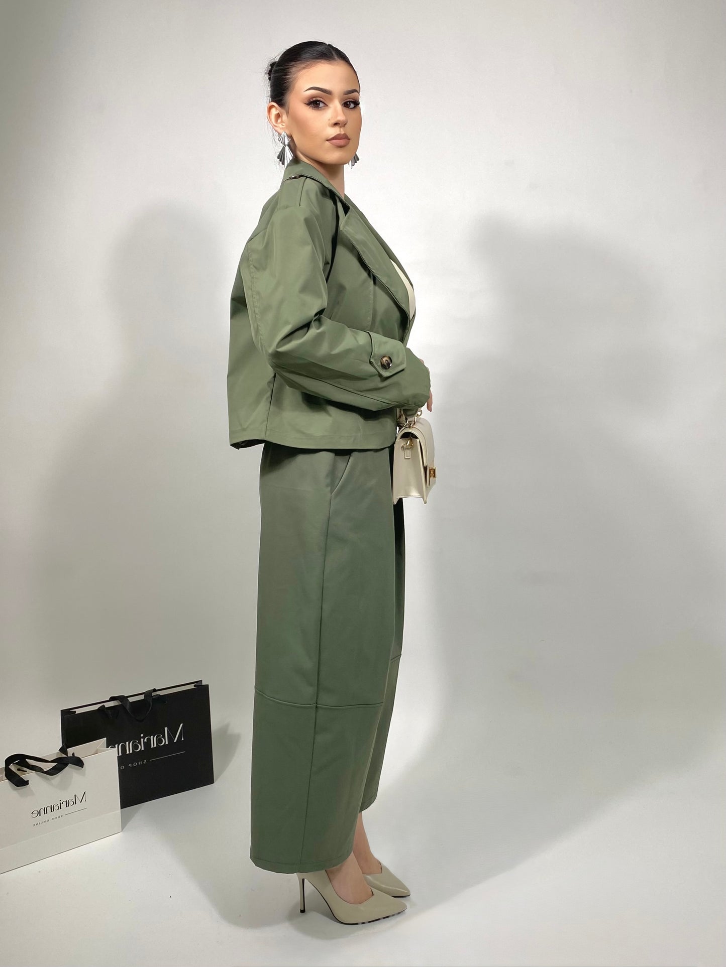 Pantalone Oliva con cintura