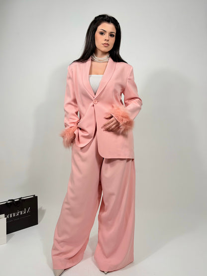 Tailleur Rose Plume