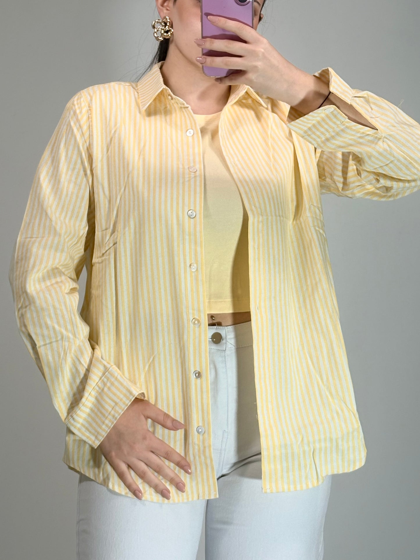 Camicia a righe 100% cotone