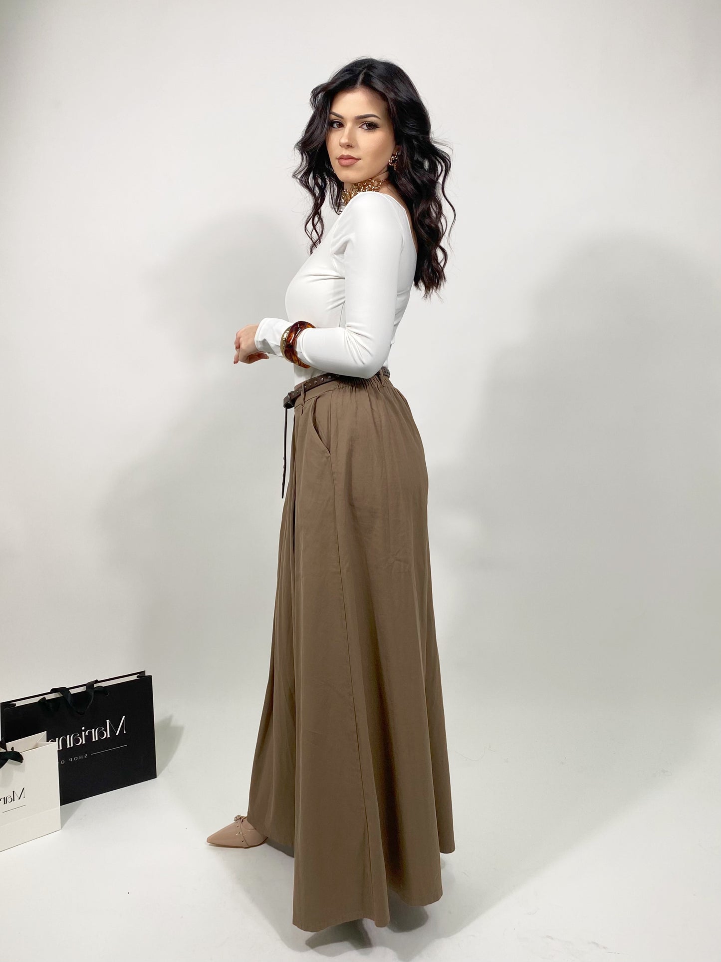 Pantagonna Marrone con cinturino