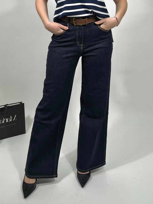 Jeans Wide Leg con cintura