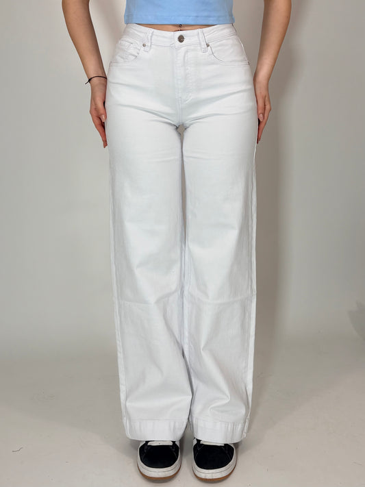 Jeans Wide Leg-Bianco