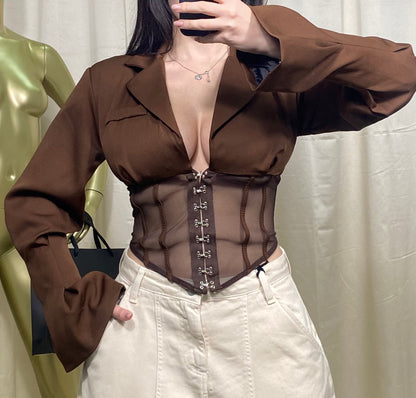 Blazer Bustier-Marrone